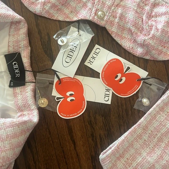 Cider Pink Lady Blazer (XS), Button Up Tube Top (XS), & Button Up Mini Skirt (S) - Picture 6 of 6